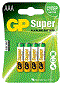 Батарейка ААА GP Super LR03 BL4 Alkaline 1.5V (4/40/160/320)